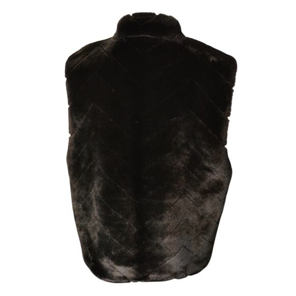 Preston & York Women’s Black Faux Fur Zip Vest Size L Soft Plush Winter Layer - Picture 3 of 8